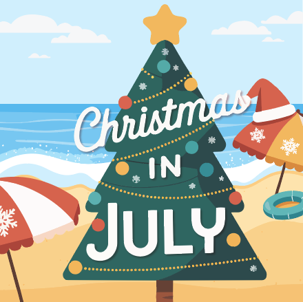 camp, christmas, july